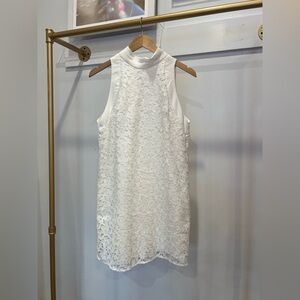 Amsale Elegant White Lace Sleeveless Dress